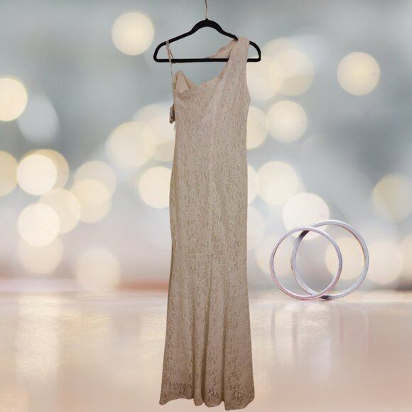 DB Studio One Shoulder Wedding Dress NWT Size 8 - Picture 2 of 6
